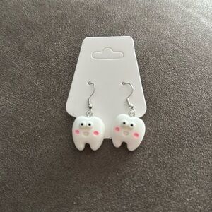Handmade cute earrings kawaii food animal - TEETH​